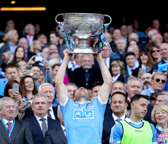 Kevin McManamon lifts The Sam Maguire