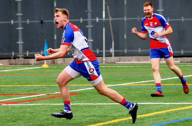 Shane Hogan celebrates scoring his sides first goal