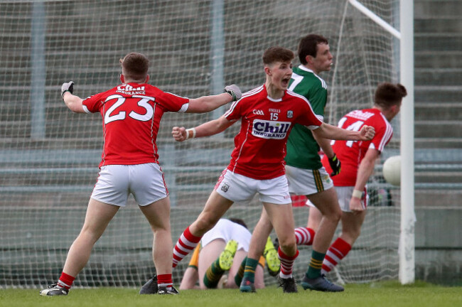 Conor Corbett celebrates scoring a goal