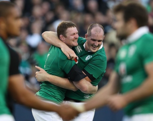 Donnacha Ryan and Devin Toner celebrate winning