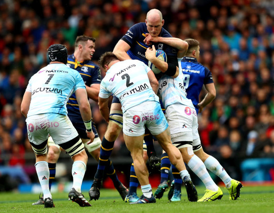 Camille Chat and Wenceslas Lauret tackle Devin Toner