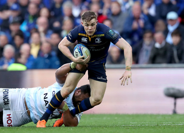 Garry Ringrose is tackled by Census Johnston