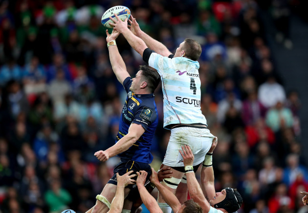James Ryan and Donnacha Ryan compete in the line out