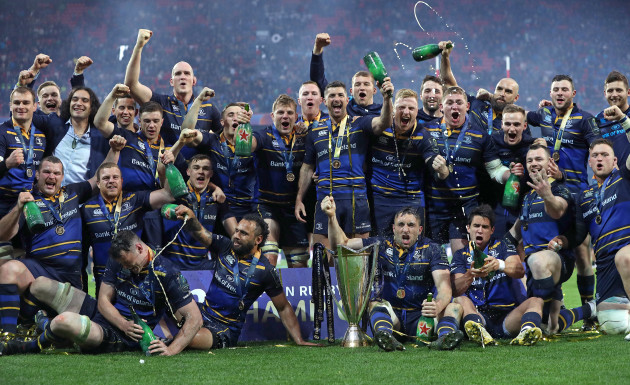 Leinster celebrate winning the European Rugby Champions Cup Final