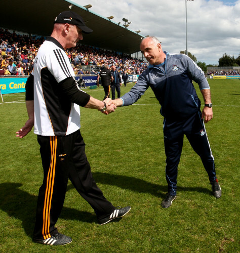 Brian Cody with Anthony Cunningham at the end of the game