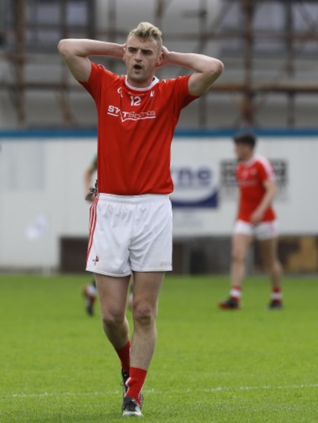 Gerard McSorley dejected after the game