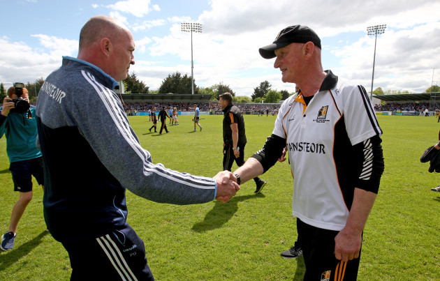 Pat Gilroy and Brian Cody at the end of the game