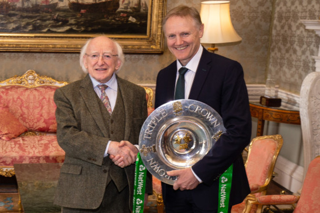 Joe Schmidt with President Michael D. Higgins