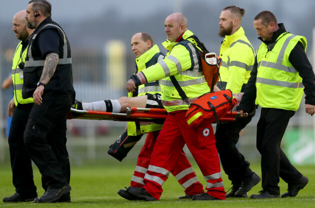 Stephen O'Donnell leaves the field injured