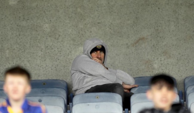 Stephen Wallace pictured in the stand during todays game