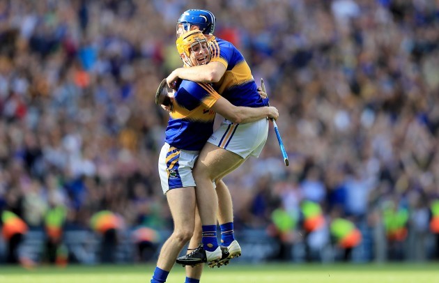 Seamus Callanan and Jason Forde celebrate at the final whistle