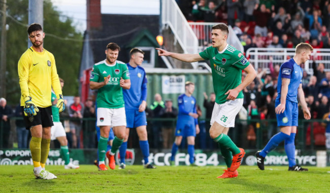 Garry Buckley celebrates scoring a goal