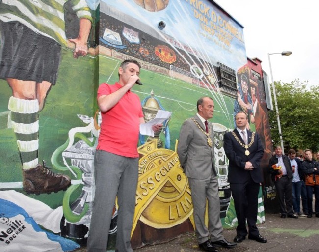 Fergus Dowd with Lord Mayor Arder Carson and Lord Mayor of Cork ArdmhŽara Chathair Chorca’