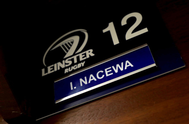 A view of Isa Nacewa's name in the dressing room
