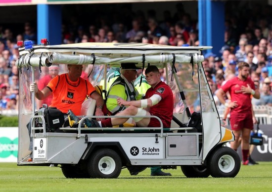 Jack O'Donoghue leaves the field injured