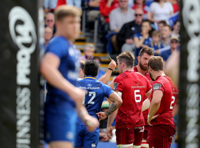 Jean Kleyn is shown a yellow card