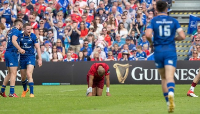 Simon Zebo reacts after throwing a poor pass