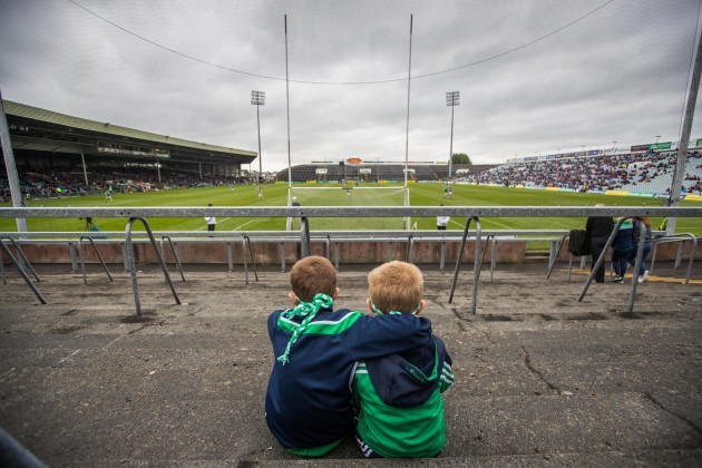 Jonathan and Jamie Byrne watch the minor game