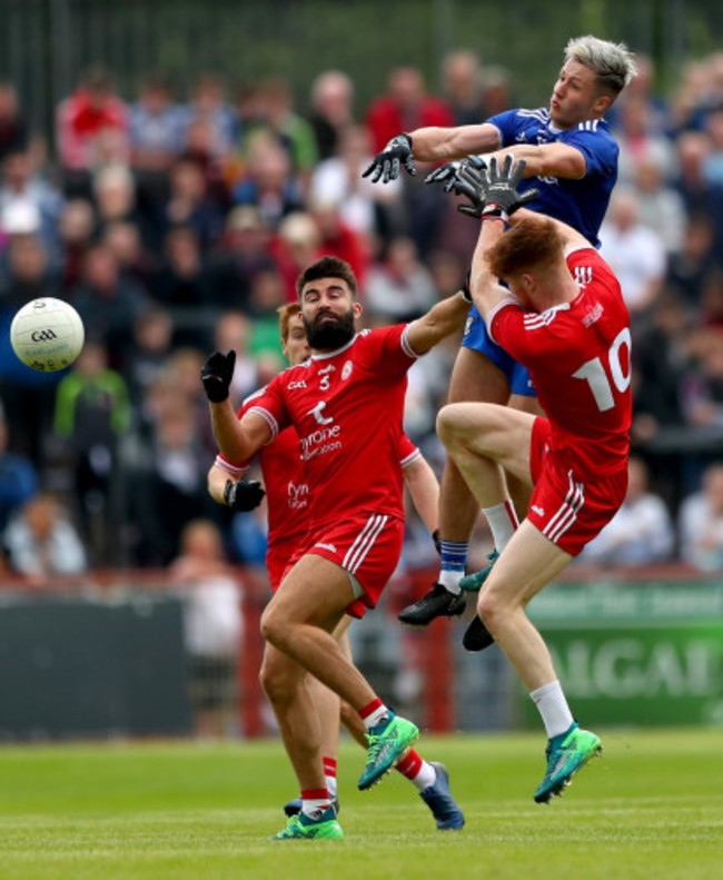 Tiernan McCann and Cathal McShane with Dessie Ward