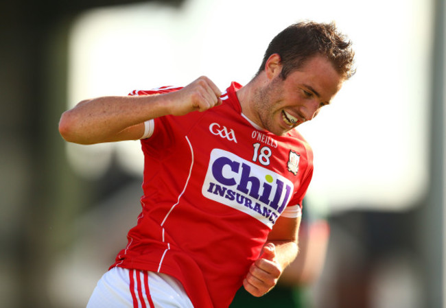 Colm O’Neill celebrates scoring a point