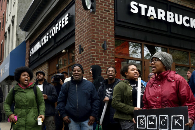 PA: Anti-Racism Protest at Starbucks in Philadelphia