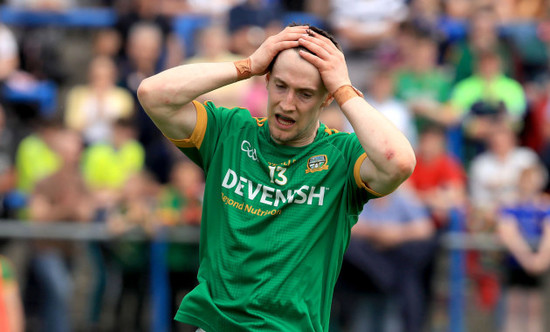 Donal Keogan reacts to missing a goal chance