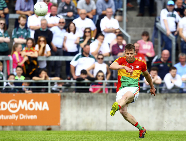 Carlow's Paul Broderick scores a free