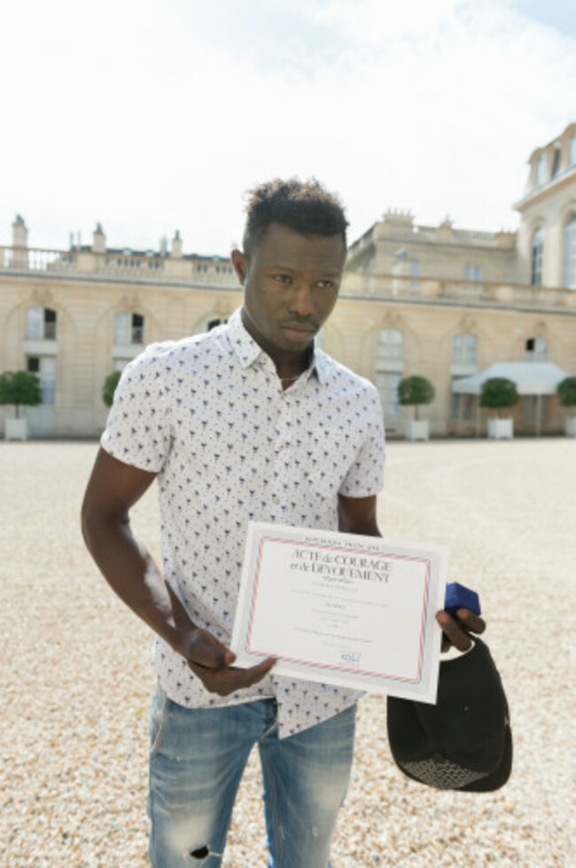 Mamoudou Gassama at Elysee Palace - Paris