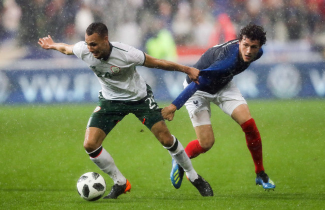 Graham Burke with Benjamin Pavard