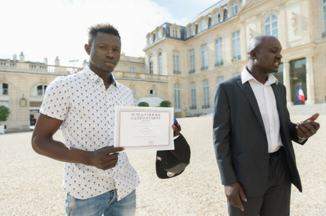President Macron Receives Mamoudou Gassama - Paris
