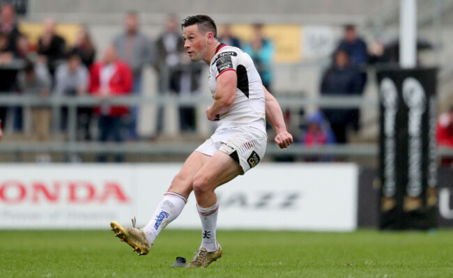 John Cooney kicks a penalty