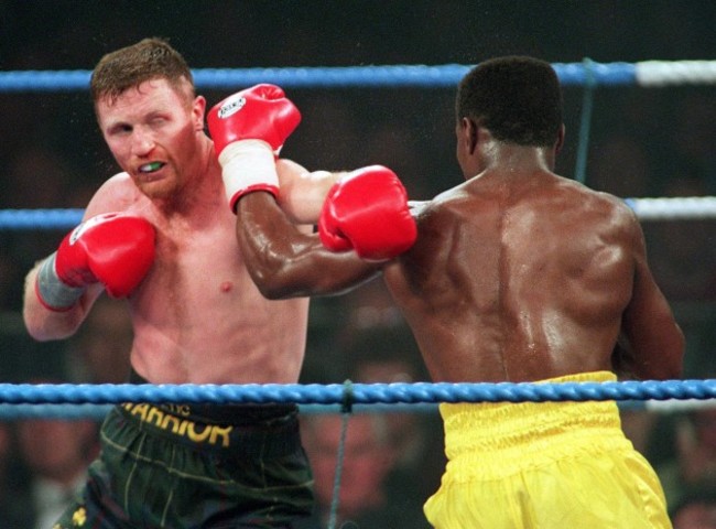 Steve Collins and Chris Eubank exchange punches 17/3/1995.