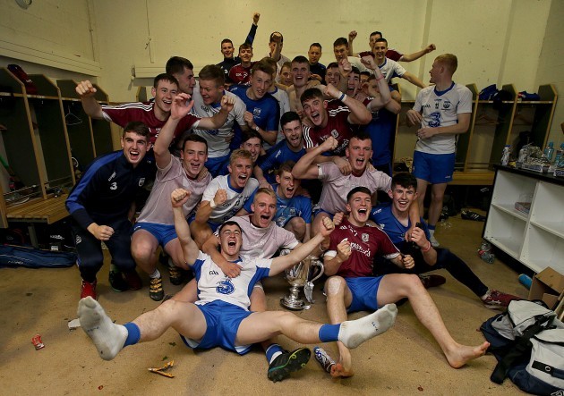 The Waterford players celebrate in the dressing room
