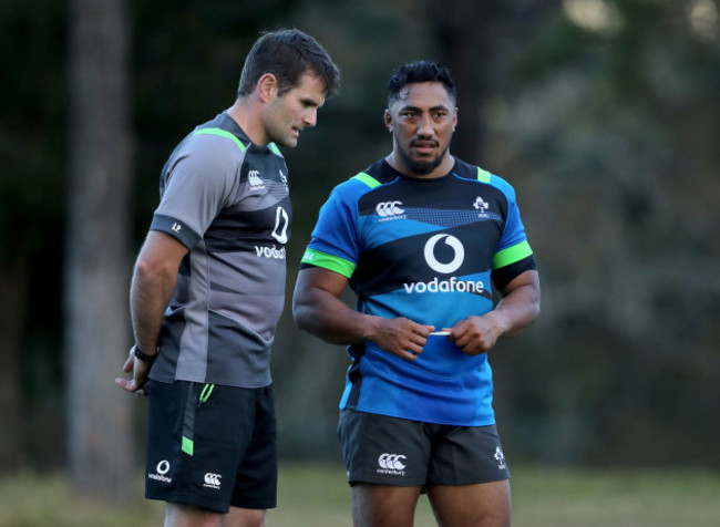 Jared Payne and Bundee Aki during training