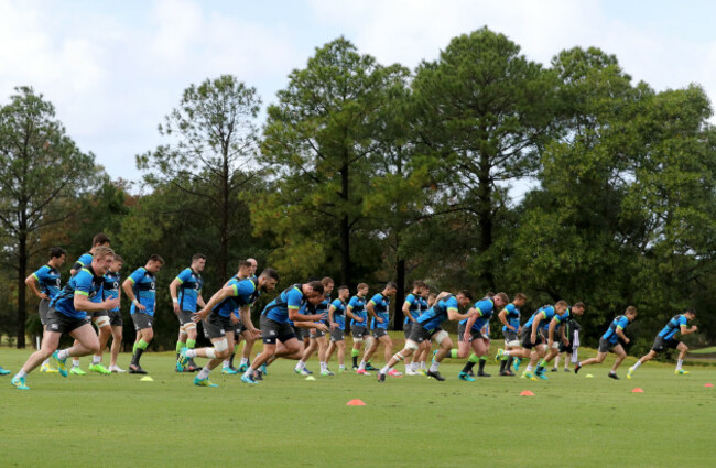 A view of the Irish team training
