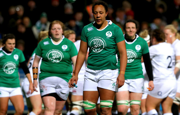 Sophie Spence dejected after England scored there second try