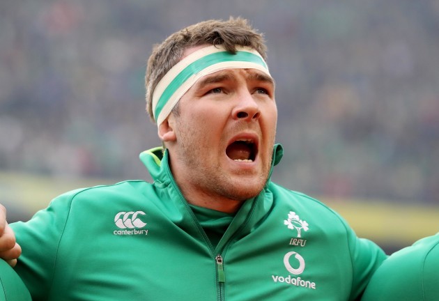 Peter O'Mahony during the anthems
