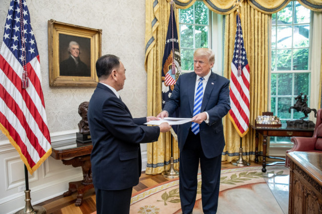 U.S. President Donald Trump Meets with North Korean official Kim Yong Chol at the White House