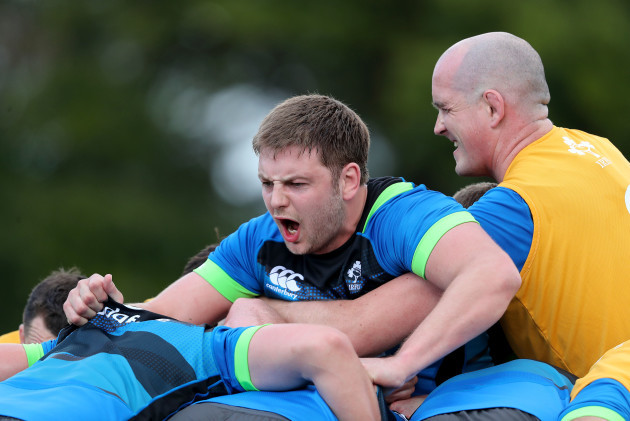 Iain Henderson and Devin Toner during training