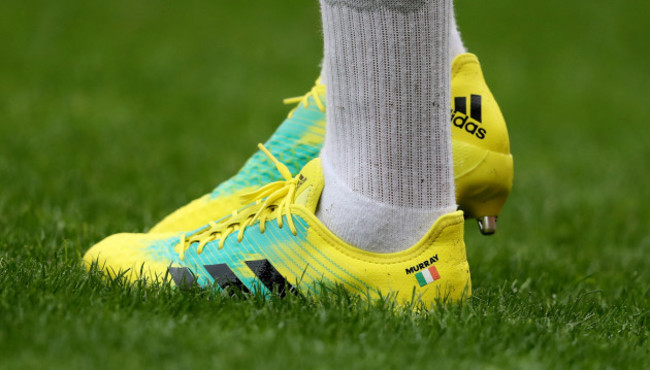 A view of Conor Murray's boots