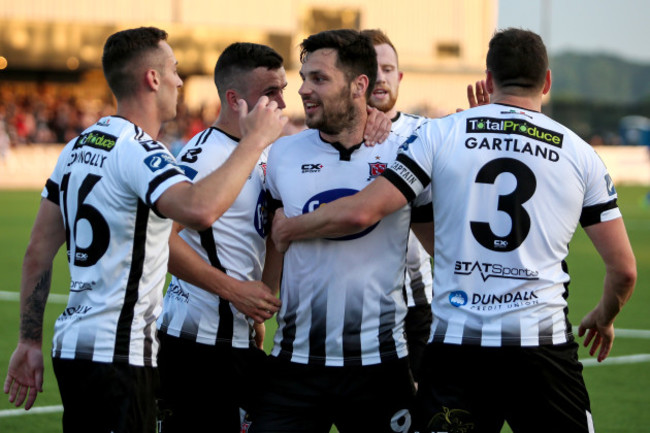 Patrick Hoban celebrates scoring a goal