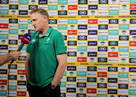 Joe Schmidt speaking to the media before the game