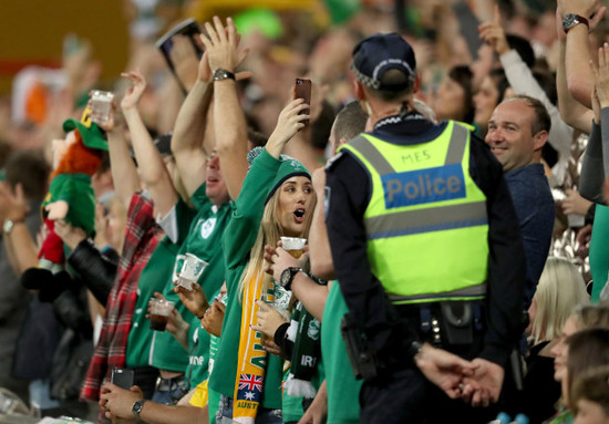 Ireland fans during the game