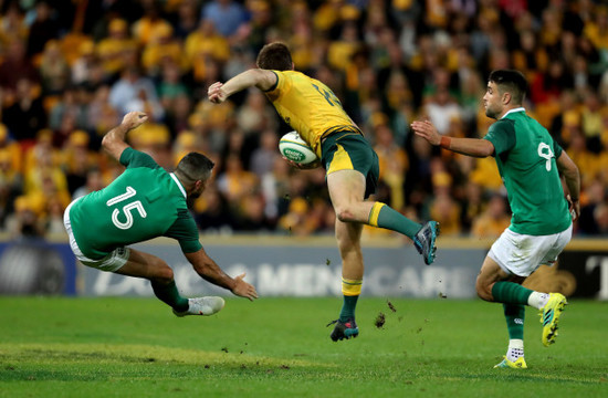 Marika Koroibete with Rob Kearney and Conor Murray