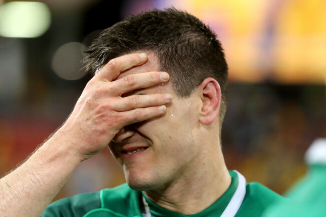 Johnny Sexton dejected after the game