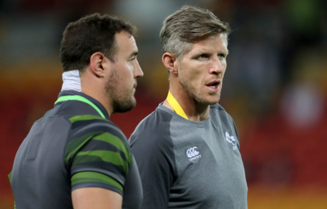 Rob Herring with forwards coach Simon Easterby