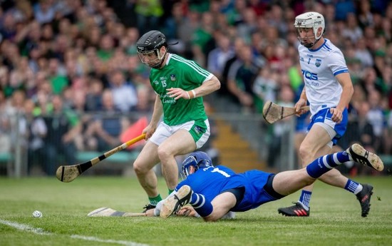 Stephen O'Keeffe loses a ball which Graeme Mulcahy follows up to score