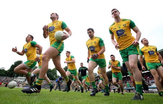 Donegal make their way onto the pitch