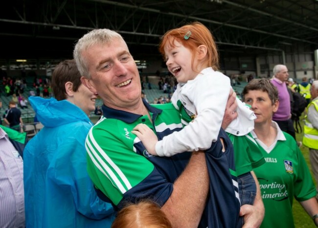 John Kiely celebrates with his daughter Aoife