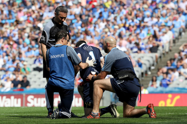 Stephen Cluxton receives medical attention